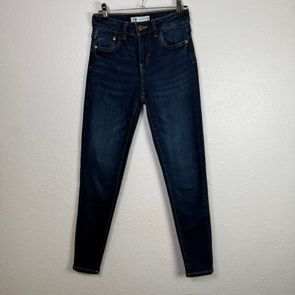 Zara Premium Denim Collection Skinny Jeans Dark Wash Indigo Size 0